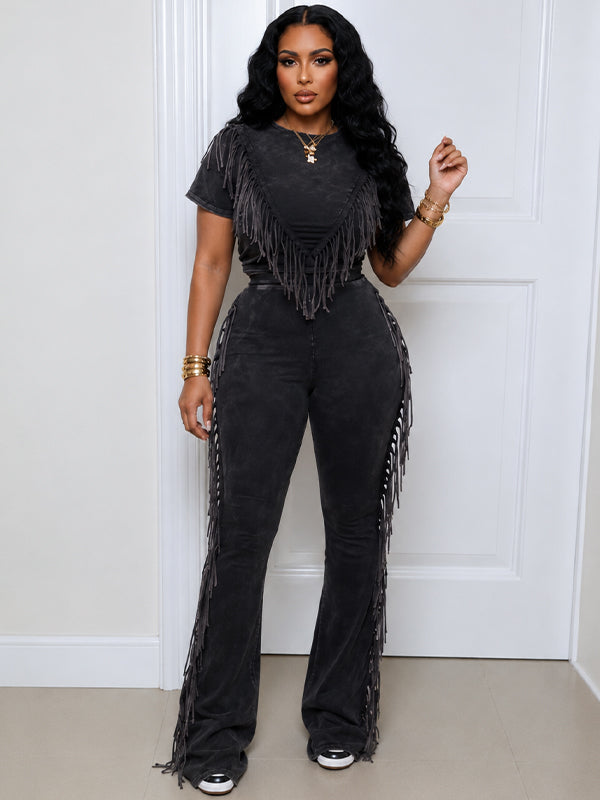 Fringe Combo Pants Set