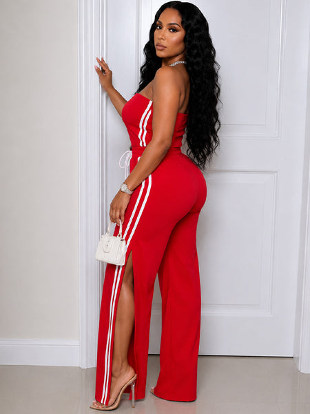Side-Stripe Tube Top & Pants Set