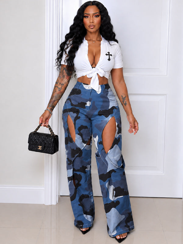 Camo Cutout Pants