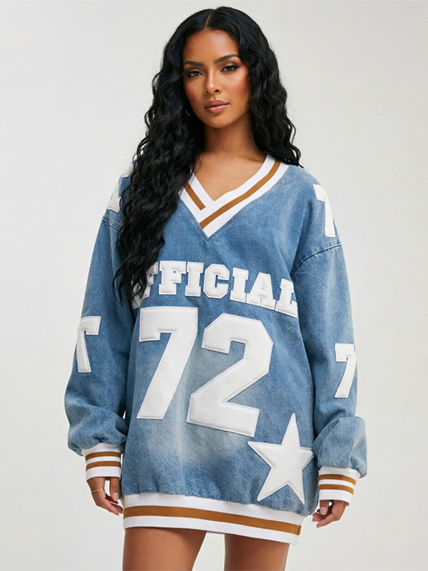 Logo V-Neck Mini Dress