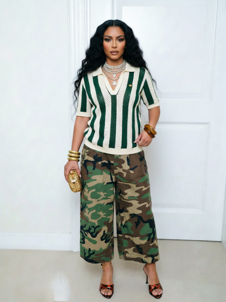 Camo Wide-Leg Capris