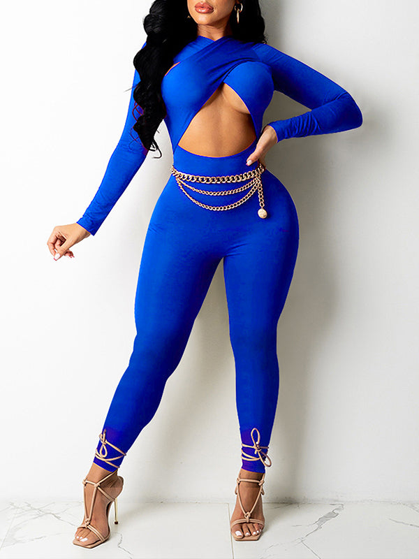 Morchique Solid Cross Cutout Jumpsuit