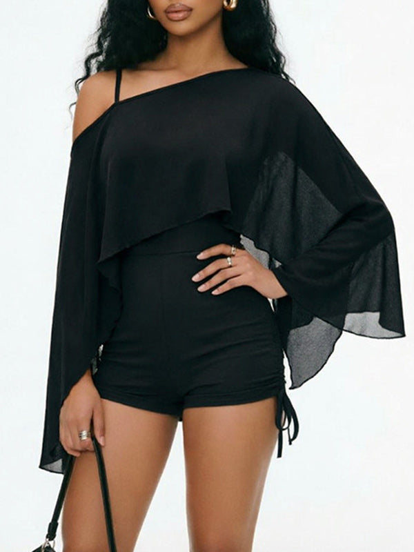 Boat Neck Top & Cami Romper Set