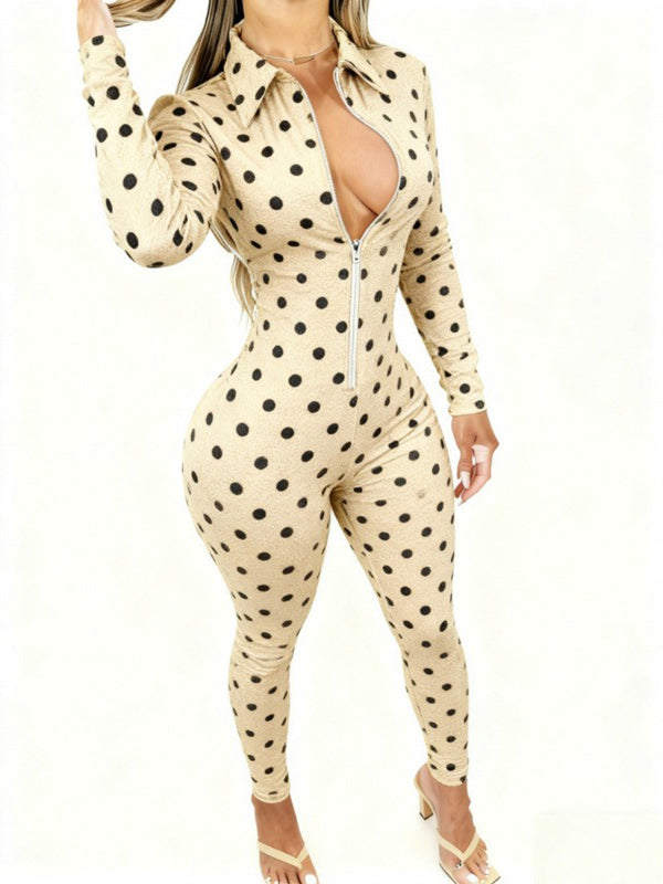 Printed Zip Front Jumpsuit