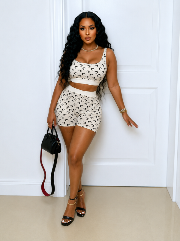 Printed Tank Top & Shorts Set