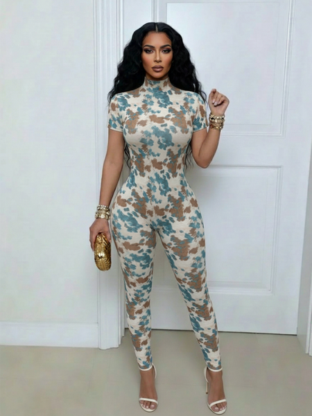 Printed Cut-out Jumpsuit