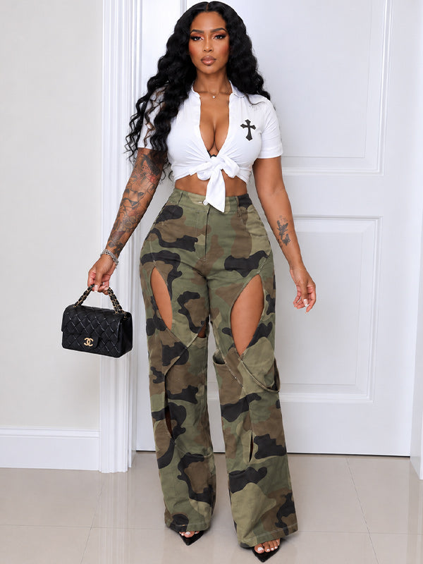 Camo Cutout Pants