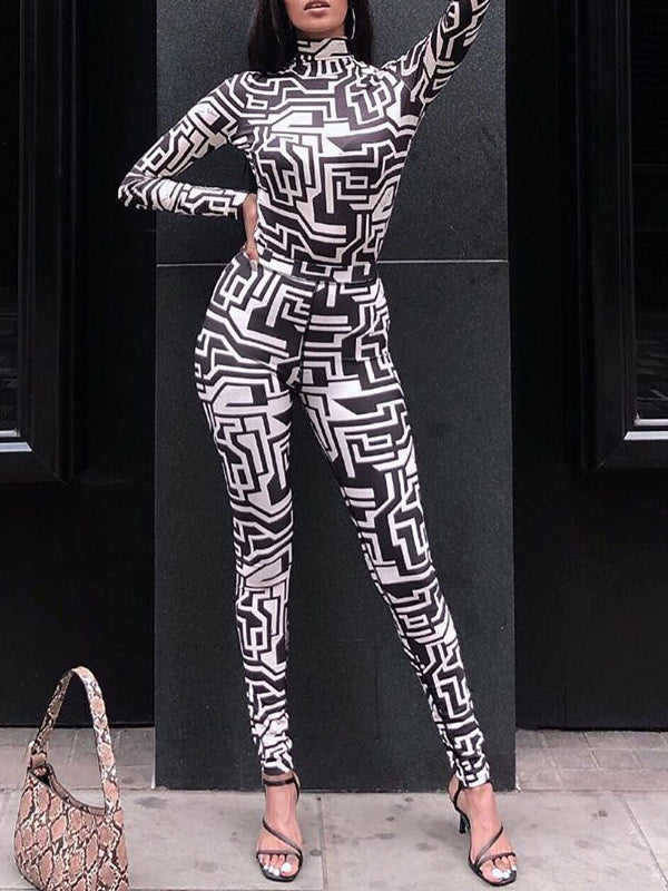 Geometric Print Top & Pant Set