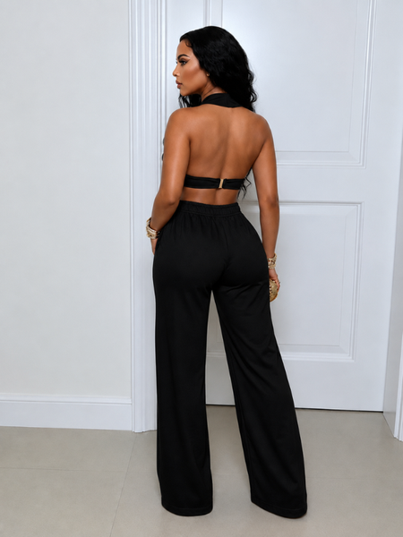 Eyelet Halter Top & Pants Set