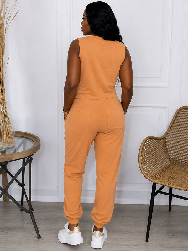 V-Neck Sleeveless Jumpsuit