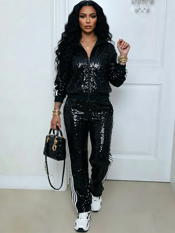 Sequin Jacket & Pants Set