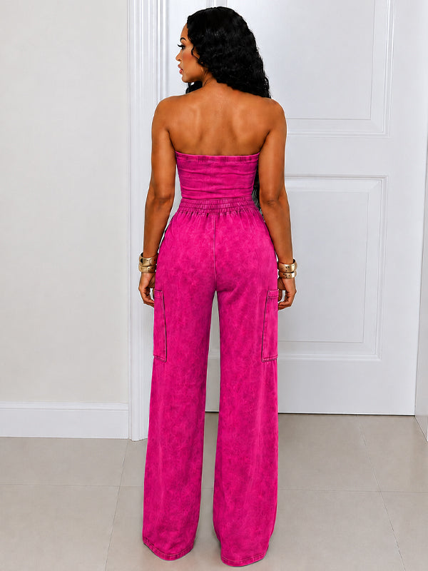 Washed Strapless Jumpsuit
