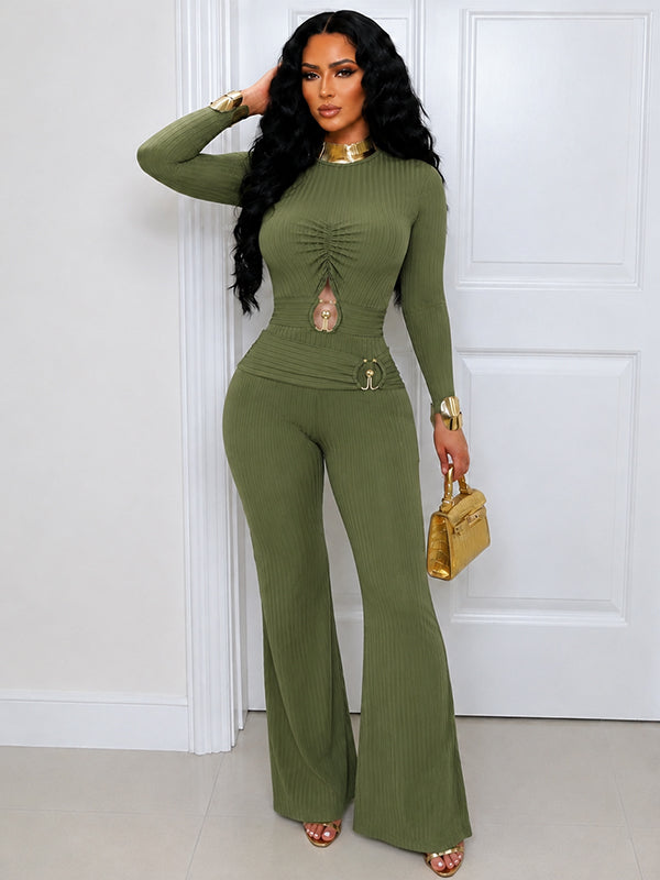Ribbed Cutout Jumpsuit