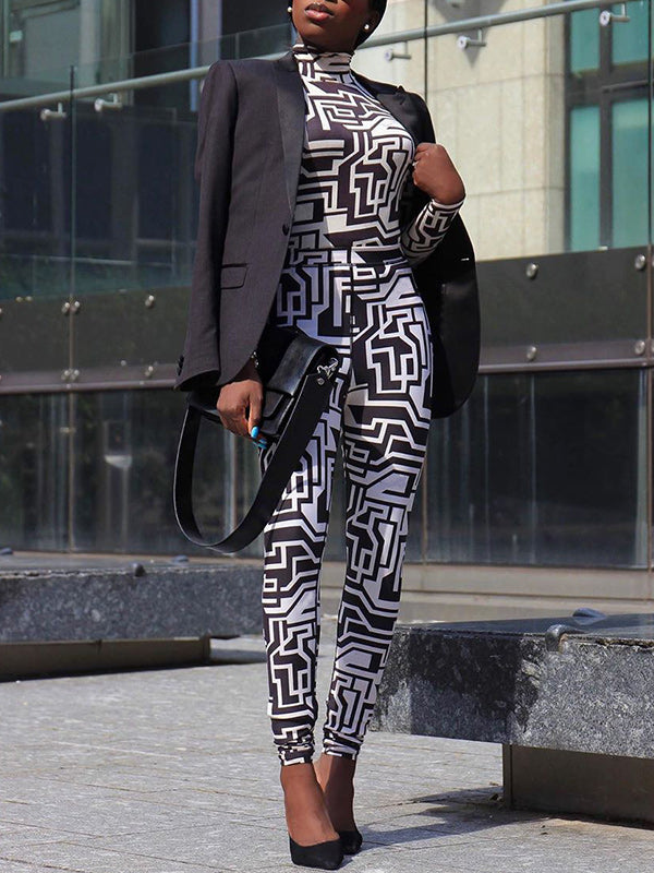 Geometric Print Top & Pant Set