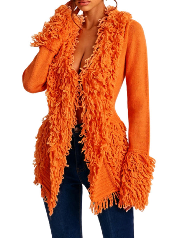 Solid Fringe Cardigan