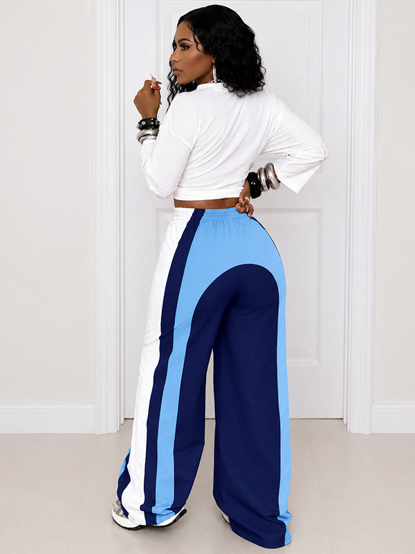 Colorblock Wide-Leg Pants