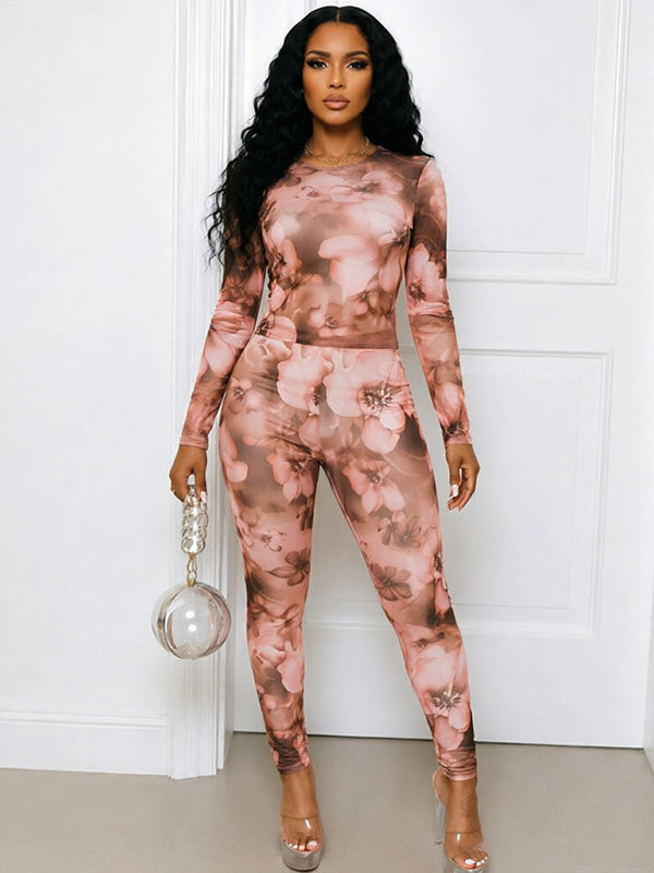 Floral Skinny Pants Set