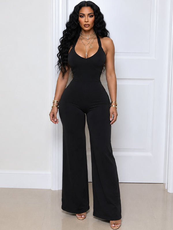 Morchique Solid Tie-Back Cami Jumpsuit