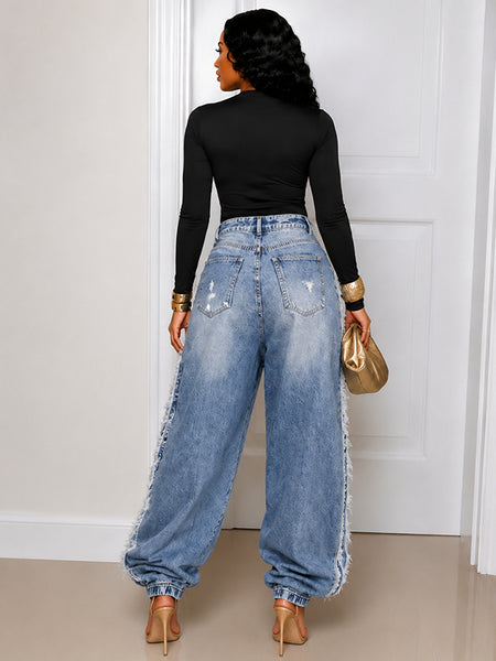 Distressed Jogger Jeans