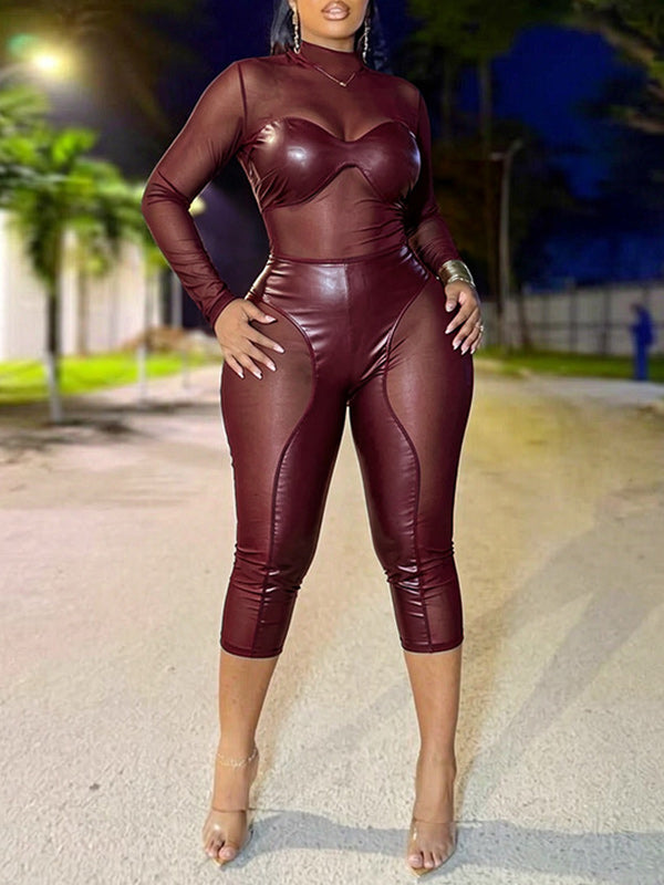 Mesh Panel Jumpsuit
