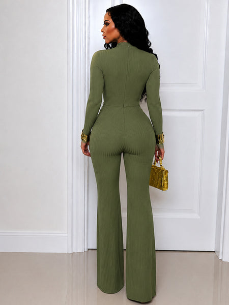 Ribbed Cutout Jumpsuit