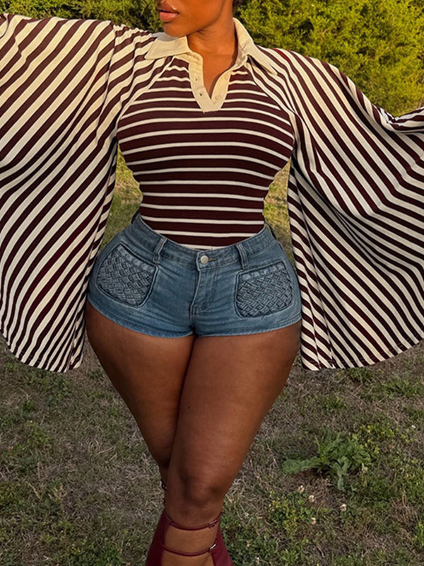 Striped Polo Cape Top