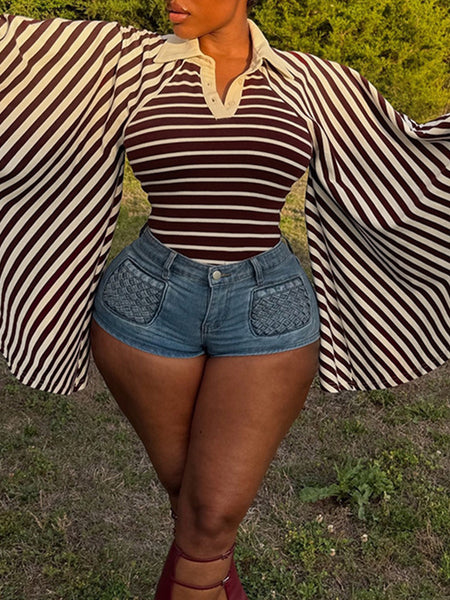 Striped Polo Cape Top