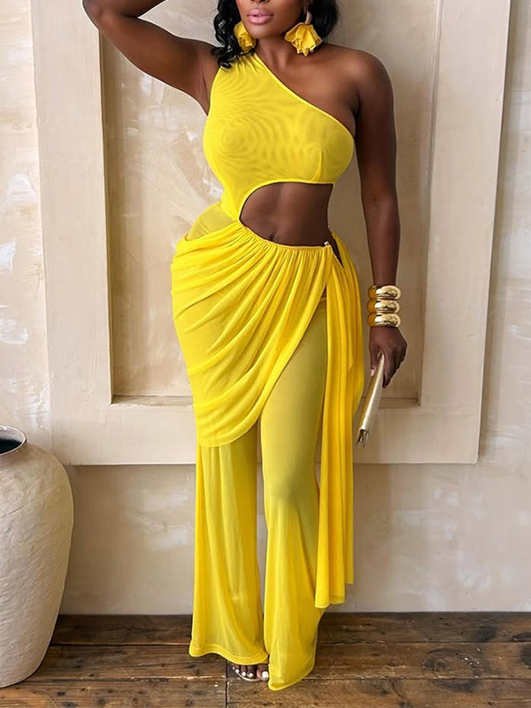 One-Shoulder Cutout Jumpsuit