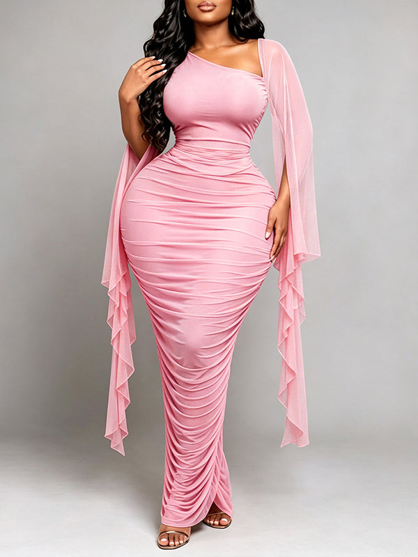 Ruched Draped Bodycon Dress