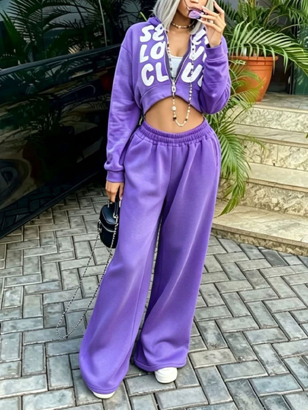 Printed Hoodie & Pants Set