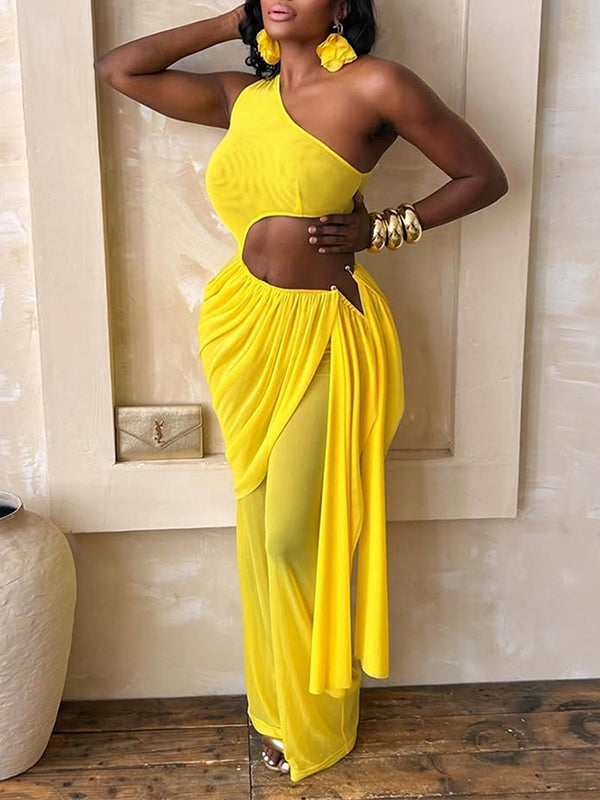 One-Shoulder Cutout Jumpsuit