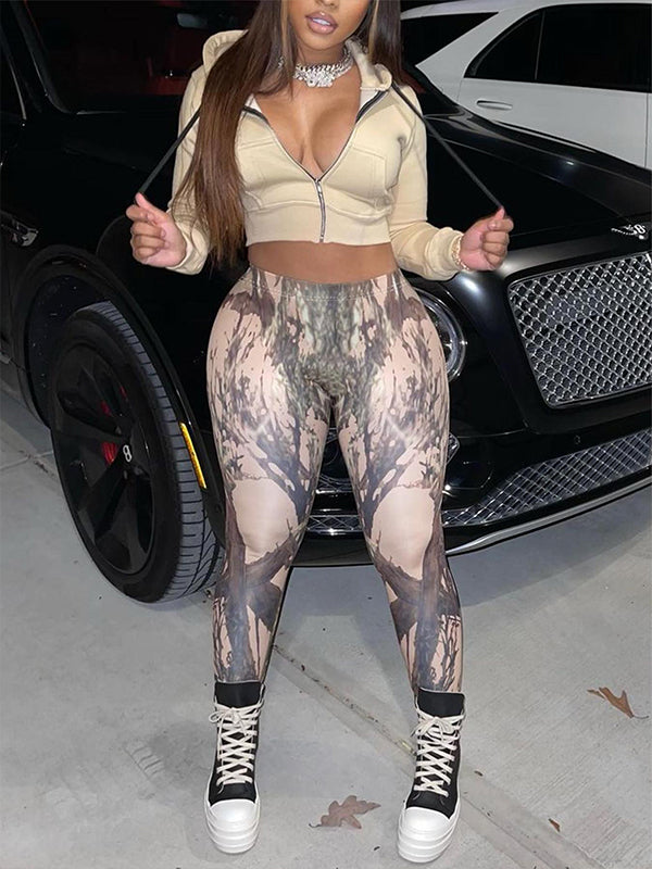 Zip-Front Hoodie & Jogger Pants Set