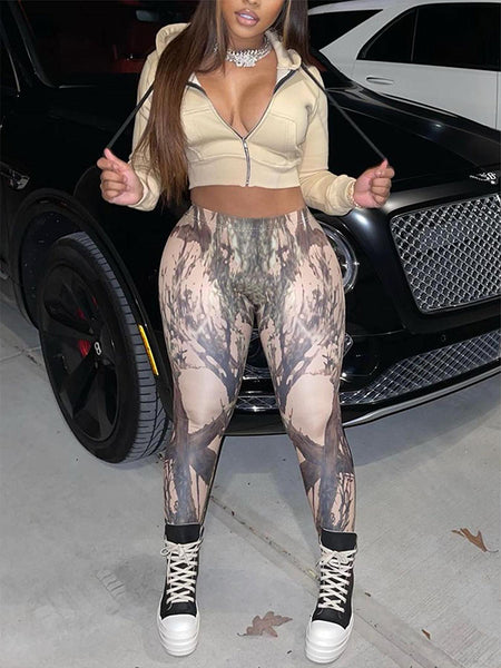 Zip-Front Hoodie & Jogger Pants Set