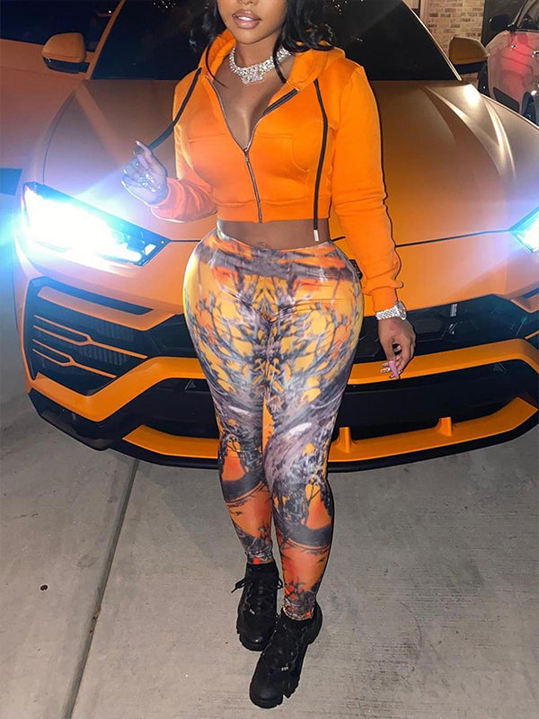 Zip-Front Hoodie & Jogger Pants Set