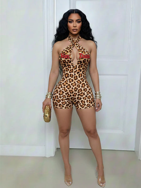 Printed Halter Romper