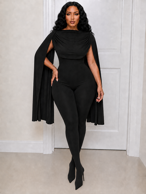 Solid Draped Jumpsuit