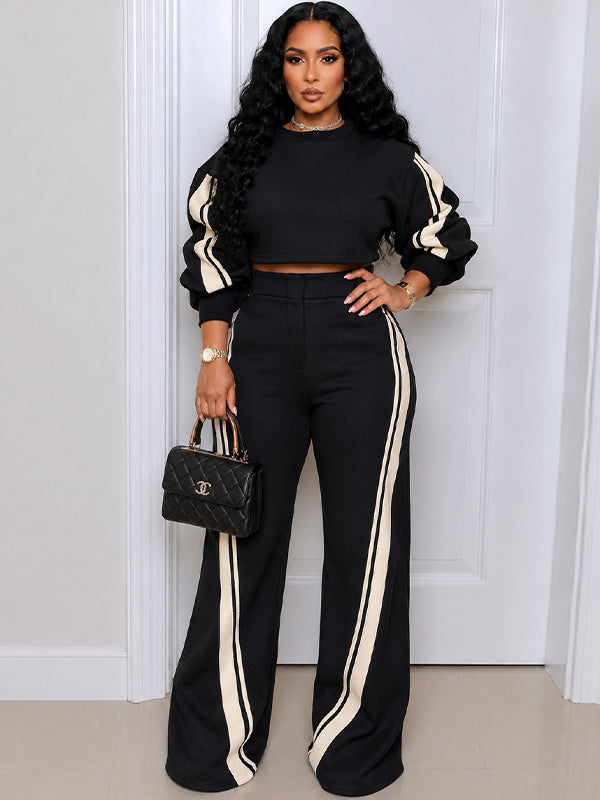Stripe Sweatshirt & Pants Set
