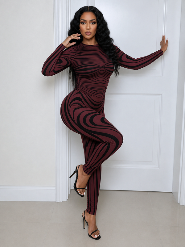 Printed Sheer Pants Set