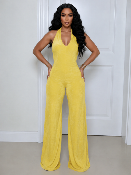 V-Neck Halter Jumpsuit