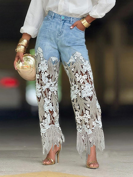 Morchique Lace Combo Jeans