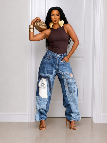 Patch Print Jeans