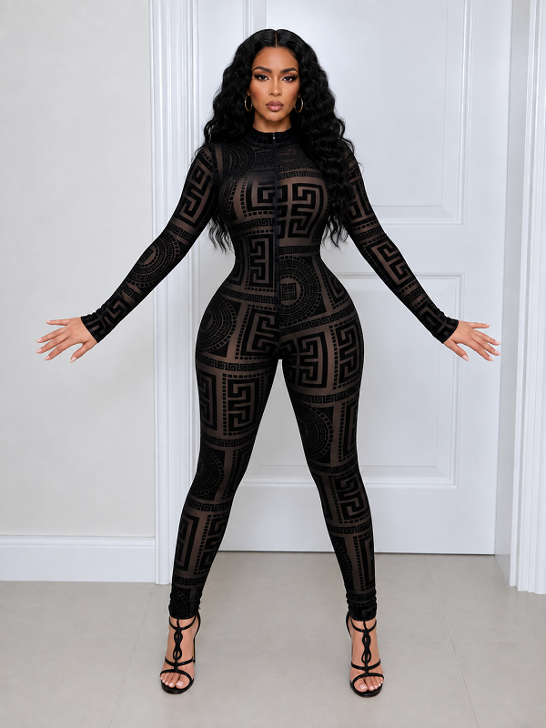 Printed Skinny Jumpsuit