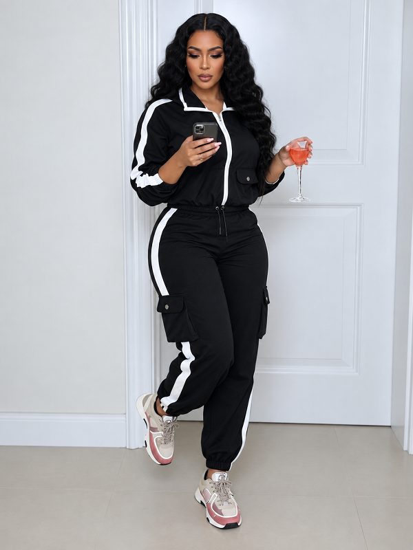 Zip-Front Hoodie & Jogger Pants Set