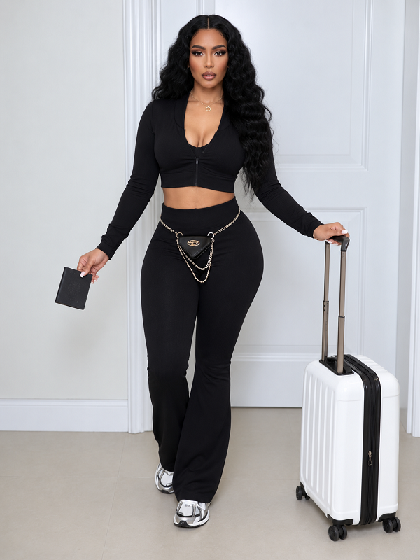 Solid 3PC Pants Set