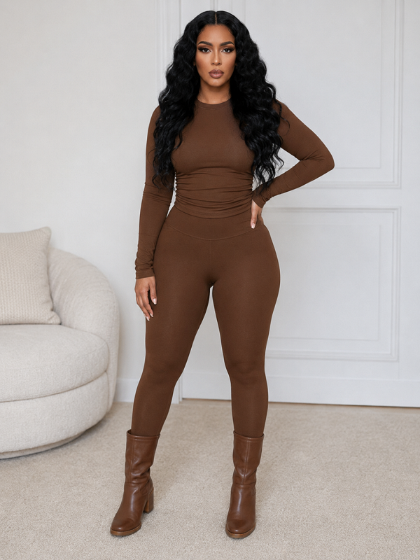 Solid Tee & Skinny Pants Set