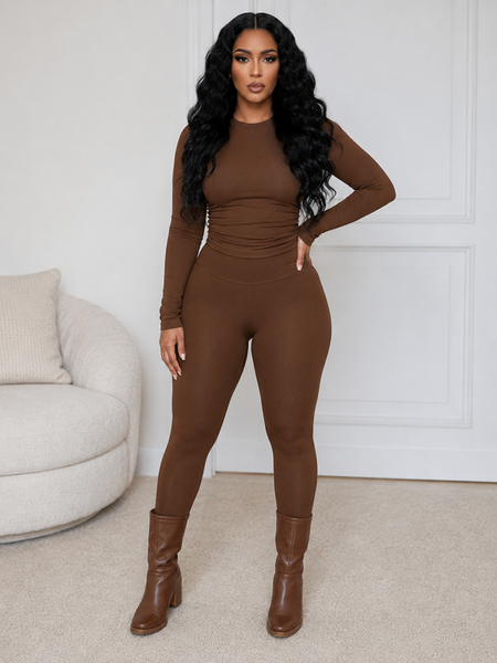 Solid Tee & Skinny Pants Set