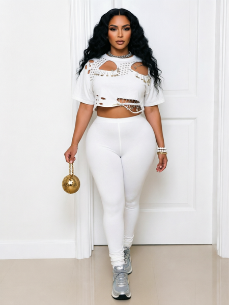 Ripped Tee & Pants Set