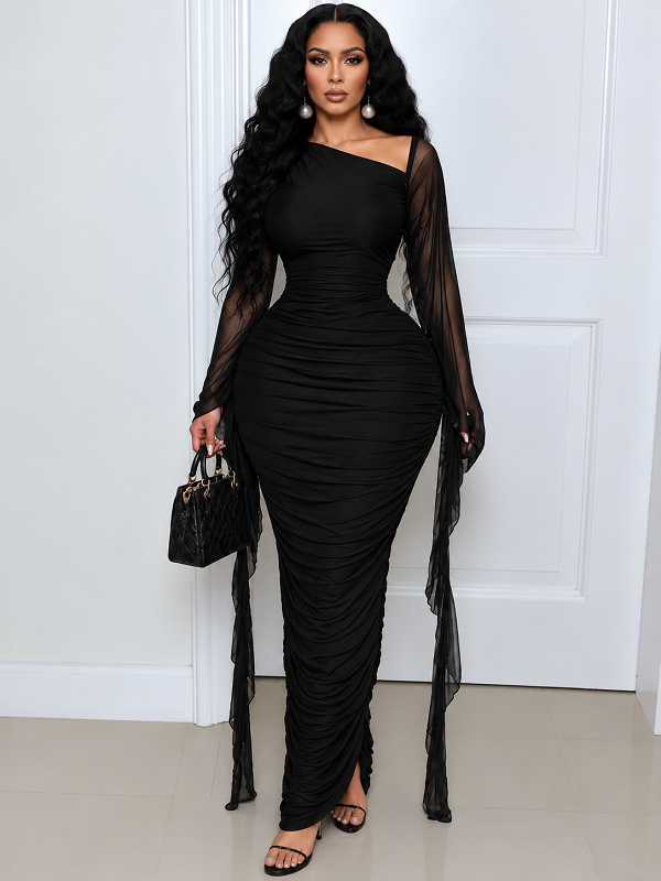 Ruched Draped Bodycon Dress