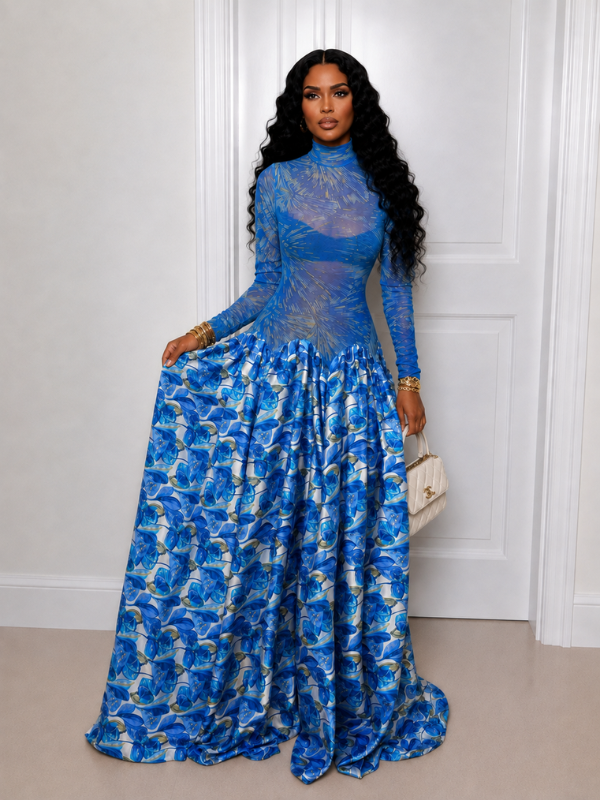 Printed Combo Maxi Dress