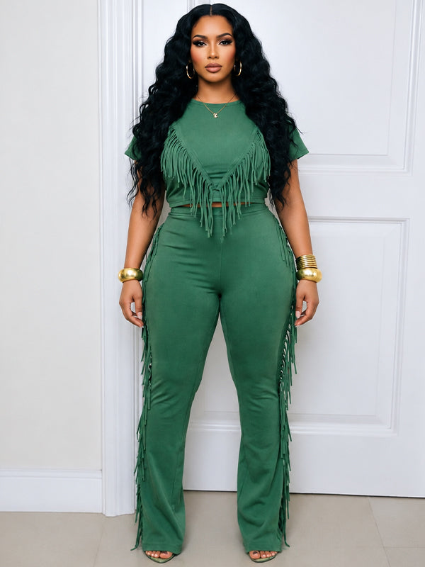 Fringe Combo Pants Set